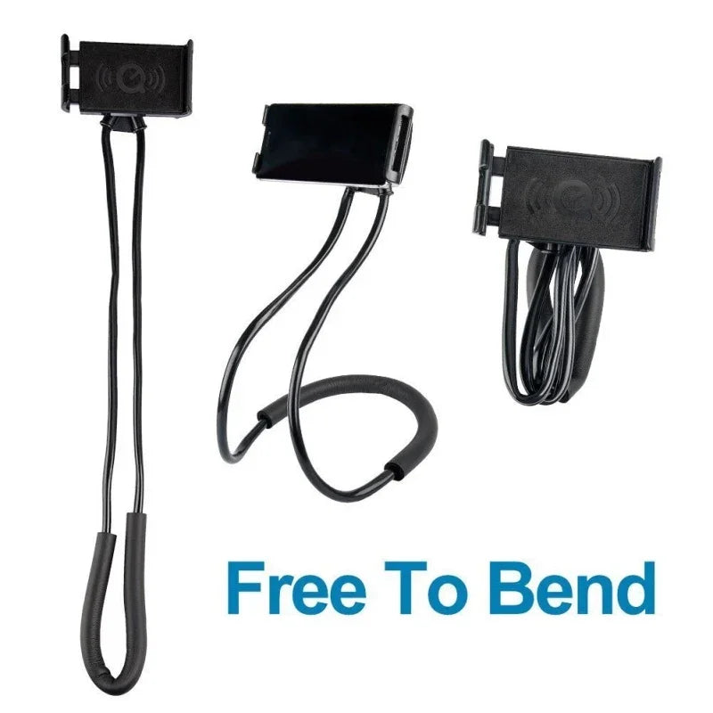 1PC Flexible Hands-free Phone Holder, Lazy Necklace Bracket for Bed, 360° Rotatable Cellphone Stand for iPhone Samsung Xiaomi Oasis Select