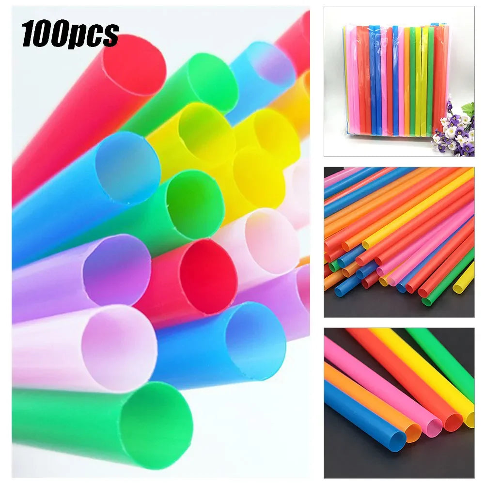 100pcs 210x11mm Straws Big Milkshake Straws Smoothie Straws Beverage Thick Straw For Boba Tea Milkshake Bar Accessories Oasis Select