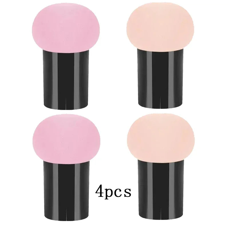 Mushroom Head Makeup Sponge Dry Wet Dual-use Cosmetic Powder Puff with Handle Case Professional Foundation Creams Beauty Tools Oasis Select 4pcs MIX 2