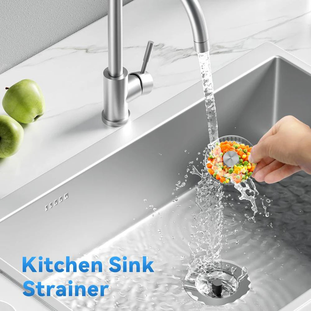 3-in-1 Stainless Steel Kitchen Sink Drain Strainer & Stopper