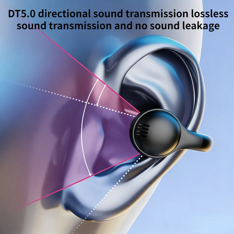 Ear-Clip Wireless Headphones Bluetooth Headset With Mic Handsfree Noise Canceling Earphones Clip Ear Music Sports Gaming Earplug Oasis Select