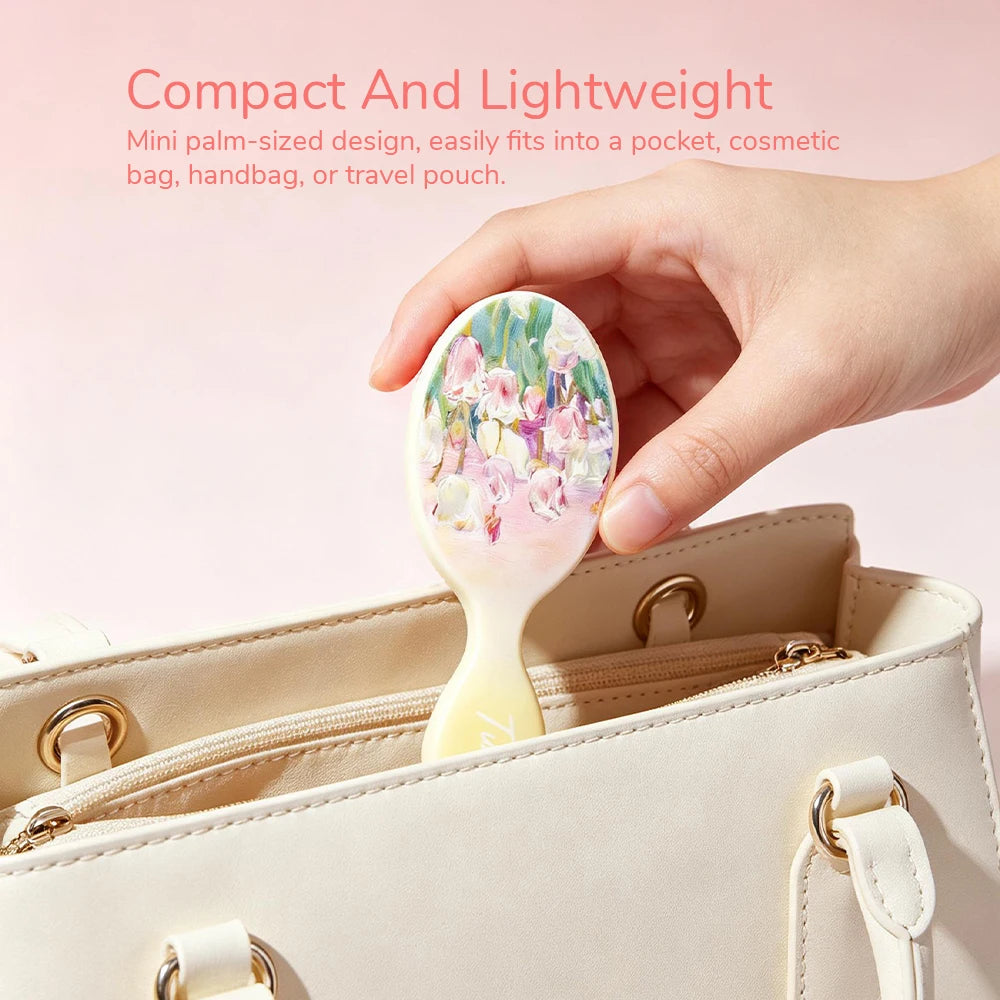 Mini Tulip Air Cushion Hairbrush – Anti-Static Detangling Travel Comb