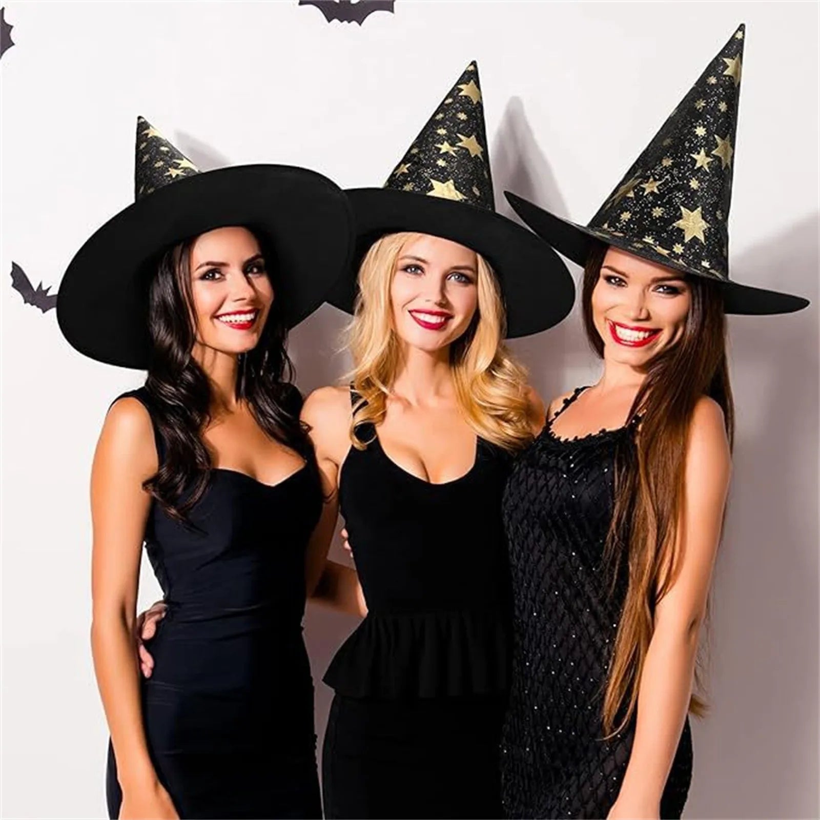 Halloween Hat Children Adult Masquerade Dress Up Magician Bronzing Wizard Pentagram Hat Halloween Party Witch Hat Favor Oasis Select