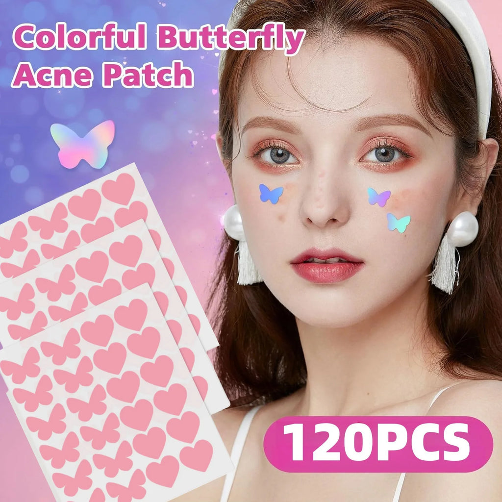 Five kinds of color butterfly/love acne patches, 120 pieces/box, deep cleaning acne patches, for men and women Oasis Select