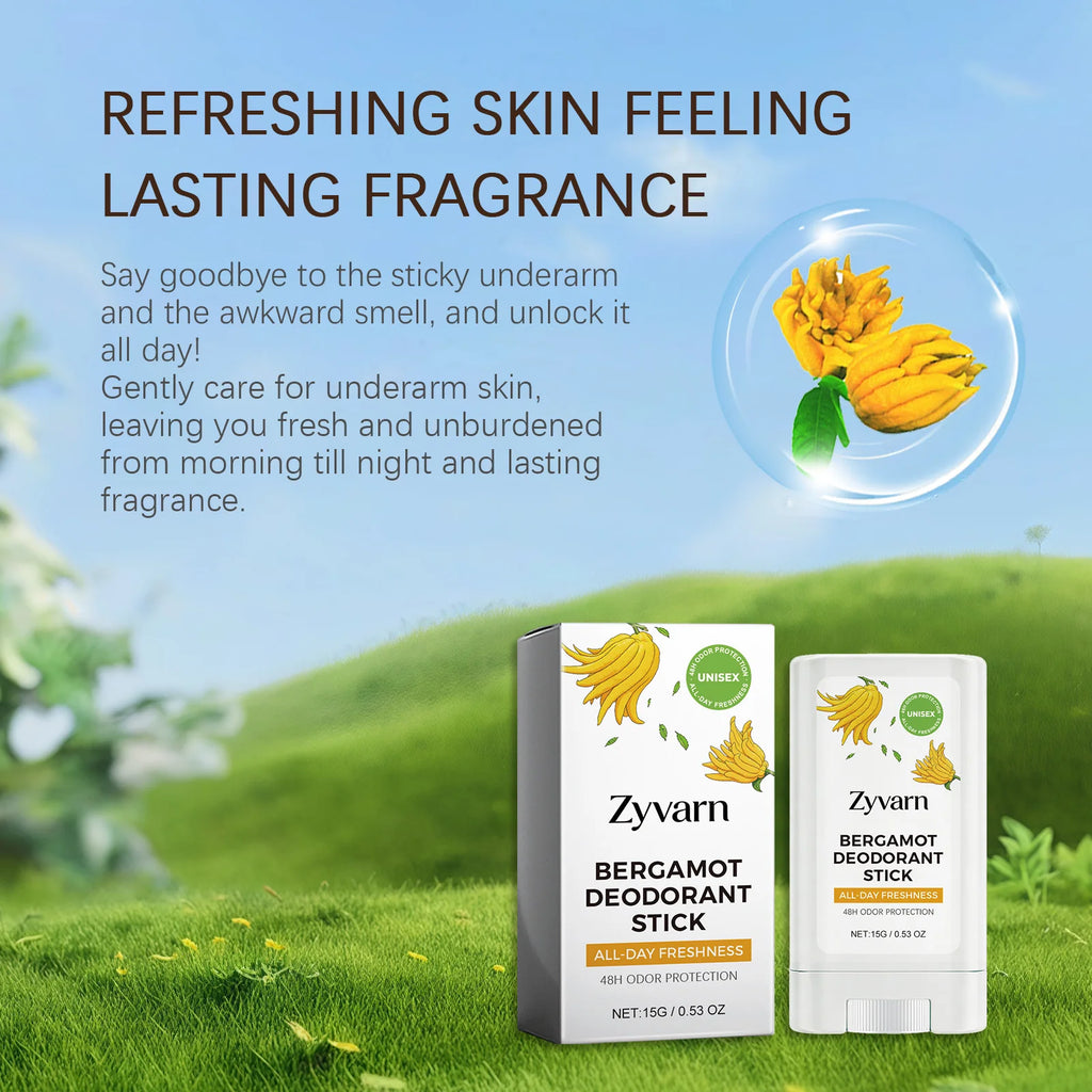 Refreshing Deodorant Balm Stick Natural Bergamot All Day Anti-odor Oasis Select