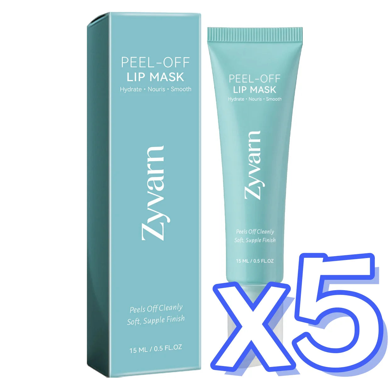 ZYVARN Hydrating Peel-Off Lip Mask – Exfoliate & Moisturize Peel-Off Lip Mask Oasis Select 15g boxed x 5