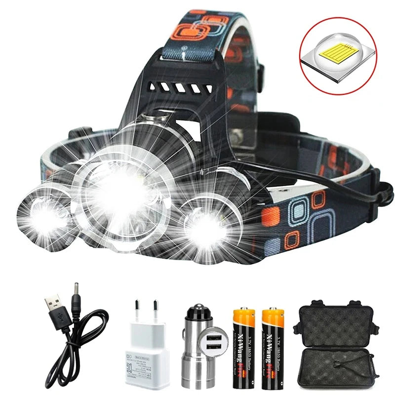 Super Bright Led Headlamp Use 18650 Battery Rechargeable Fishing Headlight Outdoor Hunting Camping Waterproof Head Light Oasis Select