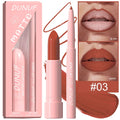 DUNUF 12-Color Matte Lipstick & Lip Liner Set – Waterproof