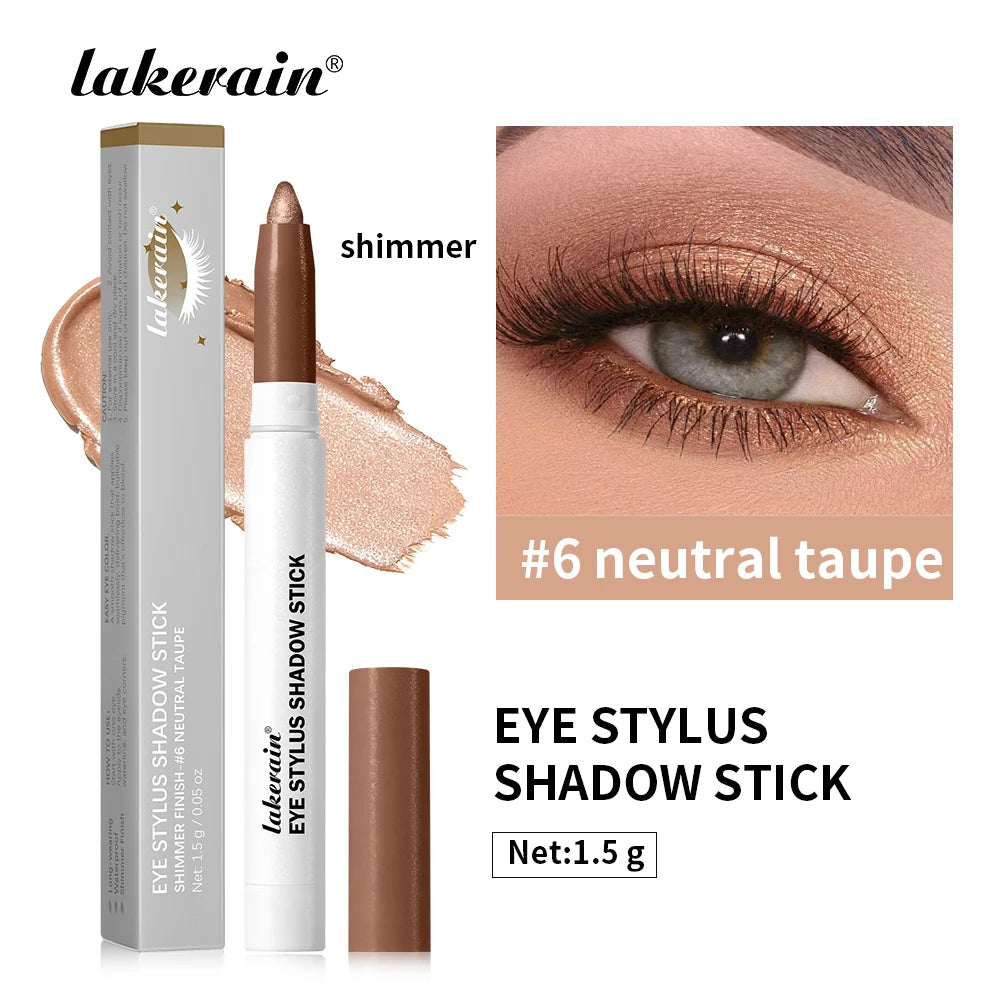 Eyeshadow Stick Colorful Shimmer Glitter Matte High Pigmented Waterproof Cream Eyes Shadow Pencil Long Lasting Makeup Cosmetic Oasis Select 6 Neutral Taupe
