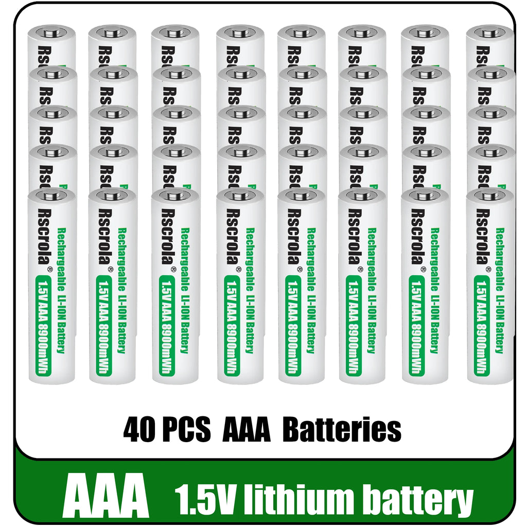 Universal Rechargeable 1.5V AAA 8900mWh Lithium ion Battery Fast charging with Charger for Camare Clock Mouse Fan Electric Toys Oasis Select 40 PCS Batteries 1.5V China Mainland