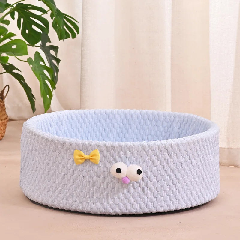 All Seasons Cool Pet Bed: Cartoon Cat Sofa Bed & Small Dog Bed | Ice - Cool Pad Included | Versatile Cat House & Dog Accessories Oasis Select sky blue S40x40cm2.5kg Pet