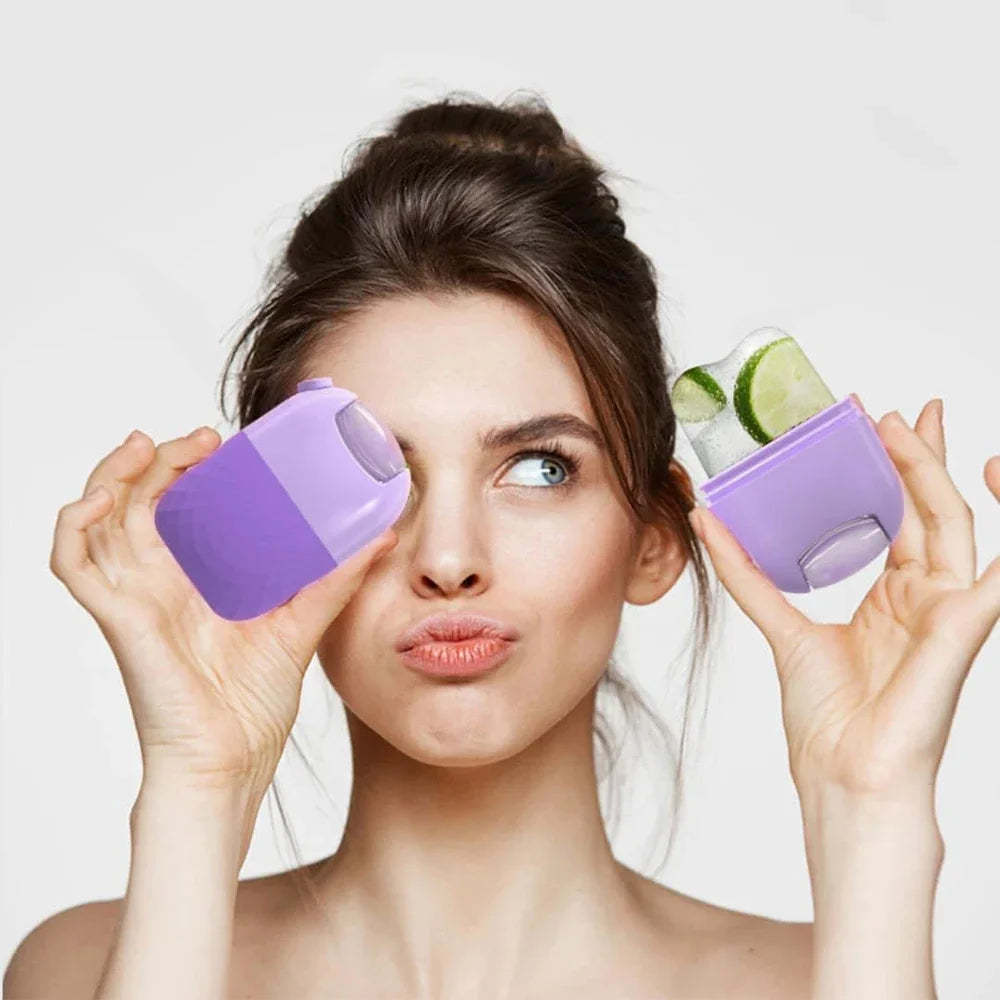 2-in-1 Ice Facial Roller & Globe Mold – Face Massager Tool