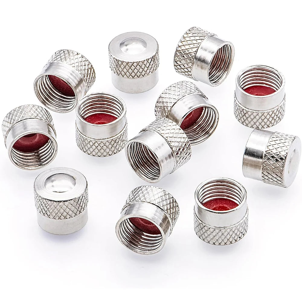12Pcs Tire Valve Stem Caps, Premium Metal Brass Valve Stem Caps with Rubber Gasket,Tire Valve Dust Proof Covers Oasis Select