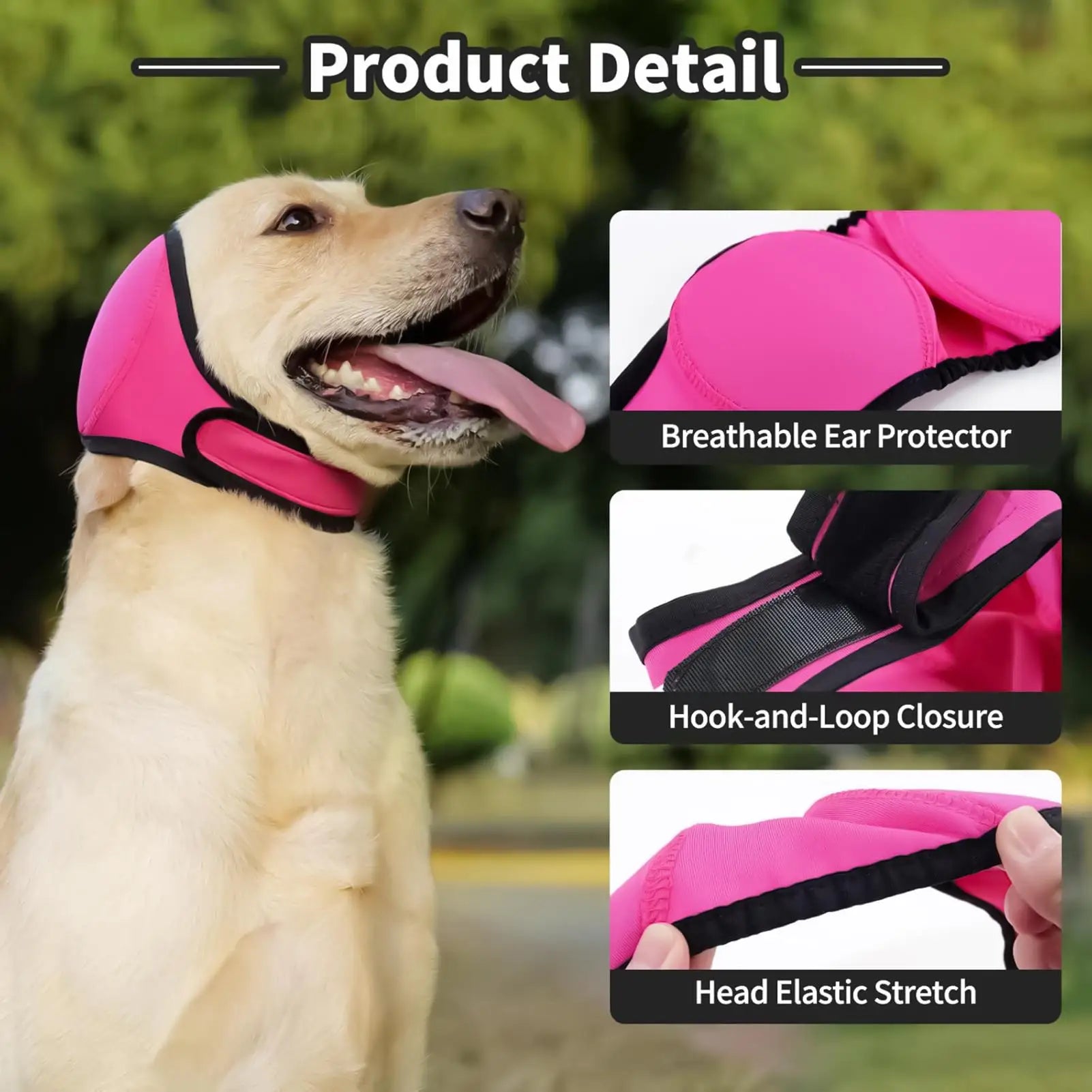 Adjustable Dog Earmuffs Noise Reduction Comfortable Quiet Head Cover Calming Head Wrap for Bathing Grooming Pet supplies Oasis Select