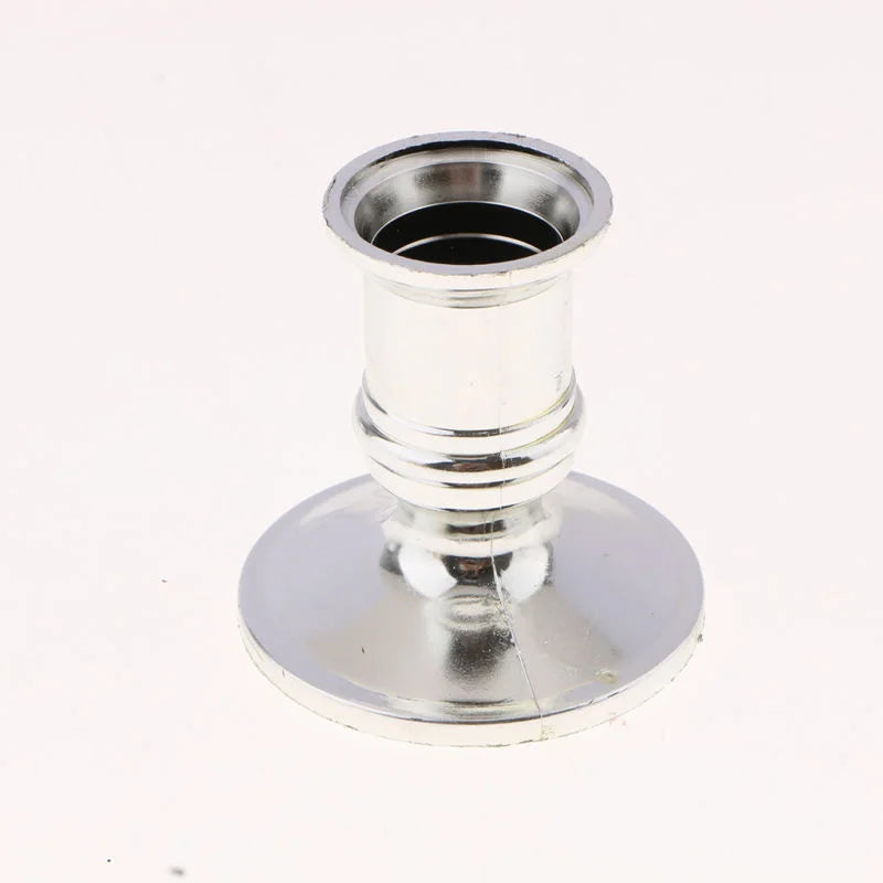 4-Pack Silver Taper Candle Holders | Classic Candlestick Base Set Taper Candle Holders Oasis Select