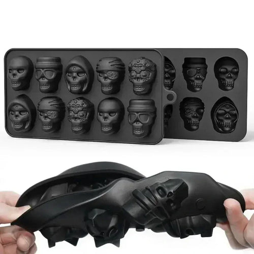 Skull Ice Cube Mold 10-Grid Skull Ice Mold for Halloween Kitchen Tools Reusable Making Accessory for Chocolate Ice Cream And Oasis Select