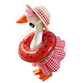 9cm Desk Goose Skirt Set Beach Vacation Theme Set Cute Summer Outfits for Small Goose Figurine Decoration Oasis Select Red