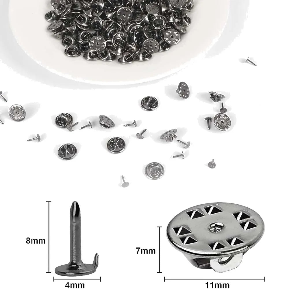 200Pcs Butterfly Clutch with Blank Pins Backs Tie Tacks Replacement for DIY Craft& Badge Jewelry Making -Locking Pin Backs Oasis Select