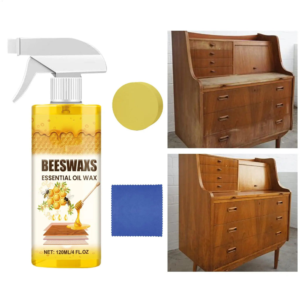Beeswax Wood Polishing Spray 120ml Furniture Scratch Repair Floor Seasoning Wax Wood Care Shine Repair Beeswax Spray Furniture Oasis Select