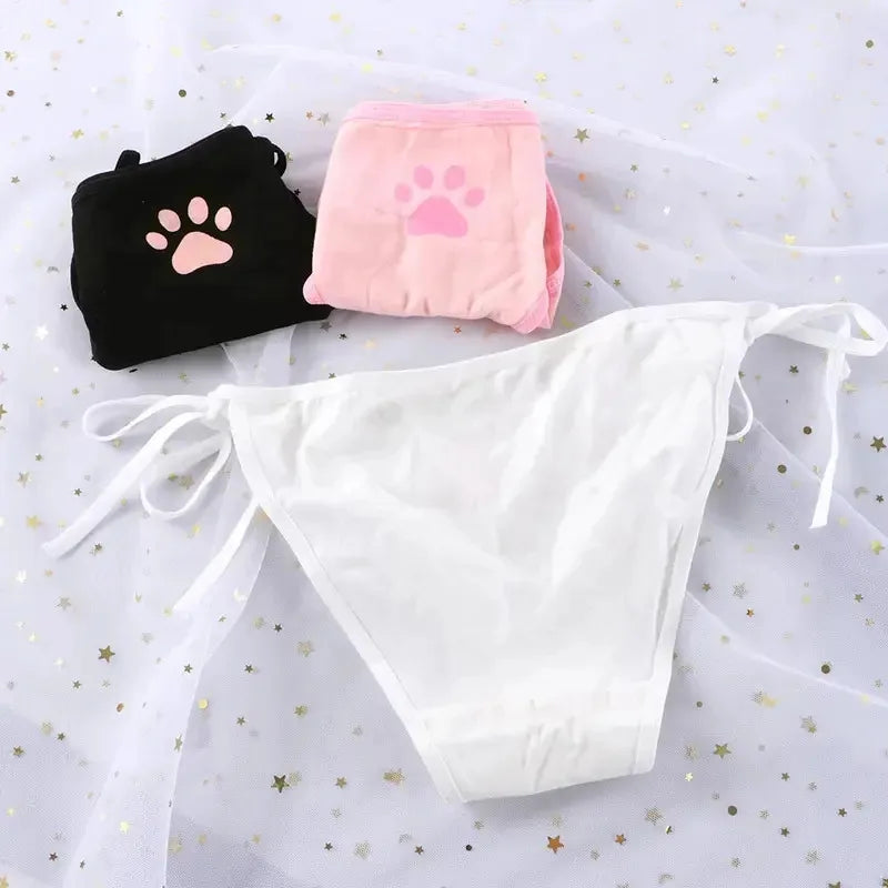 1/3/6pcs Sexy Bandage Lolita Panties Low Waist Lingerie Cute Claw Women's Briefs Low Waist Animation Underwear Oasis Select