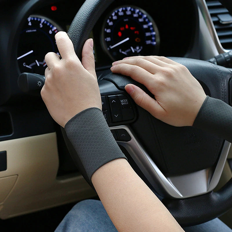 1Pair Elastic Wristband Breathable Summer Ice Silk Cooling Sweat-absorbent Sports Cycling Running Wrist Straps Oasis Select Gray 8cm
