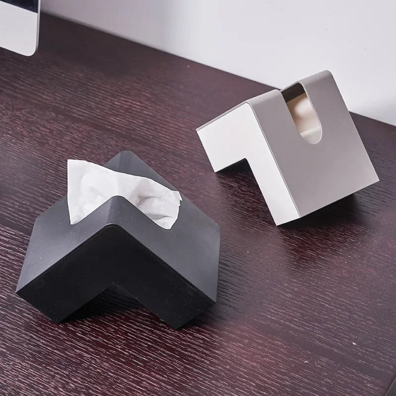 Japanese creative ins air-pumped paper box net red high appearance level L-shaped tissue box living room simple Kleenex box Oasis Select