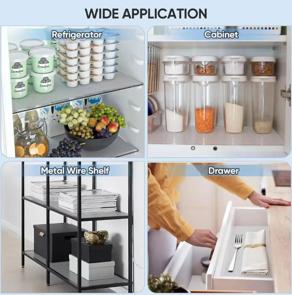 30/60cm 1.5/5M Drawer Mat Shelf Cover Liners Non Slip Waterproof Closet Placemat Table Pad Cabinet Oil-proof Liners Non-Adhesive Oasis Select