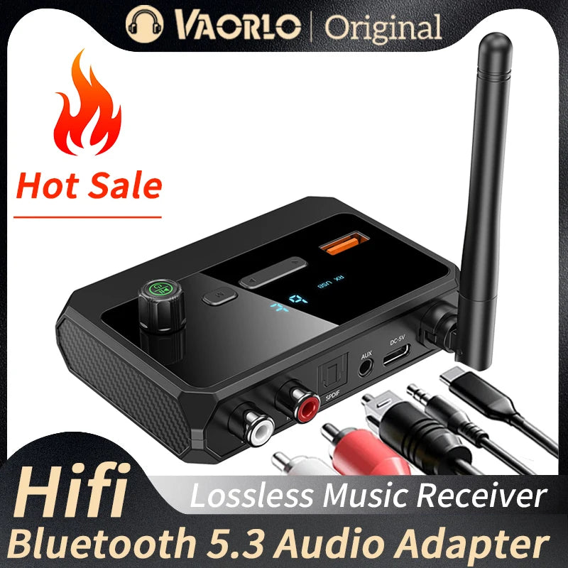Bluetooth 5.3 Audio Receiver Support USB U-Disk Play Wireless Adapter R/L 2 RCA/3.5MM AUX/Optical Fiber Jack For Car Kit Speaker Oasis Select
