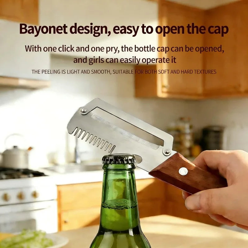 Easy Grip Non-Slip Multifunctional 3-in-1 Stainless Steel Peeler Vegetable & Fruit Slicer Shredder Kitchen Tool for Shredding Oasis Select