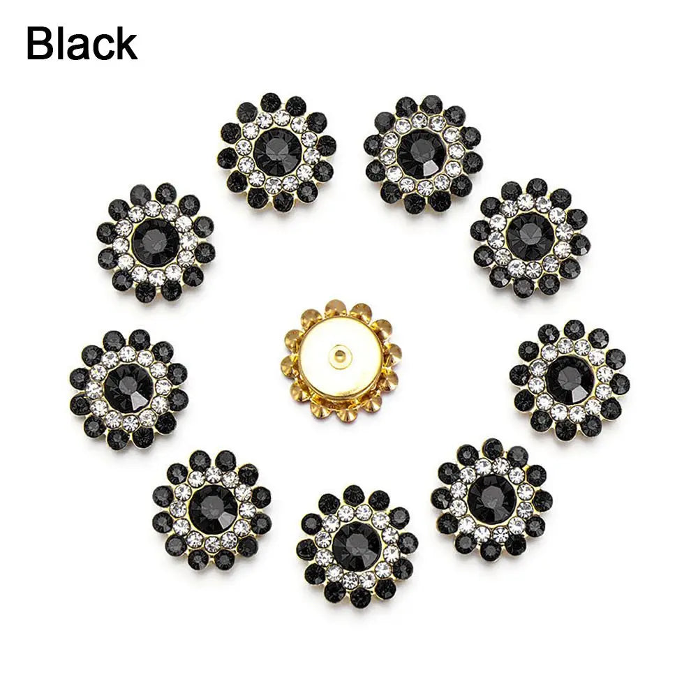 Vintage Buttons Clothing Flatback Plating Pearl Buckle Rhinestone