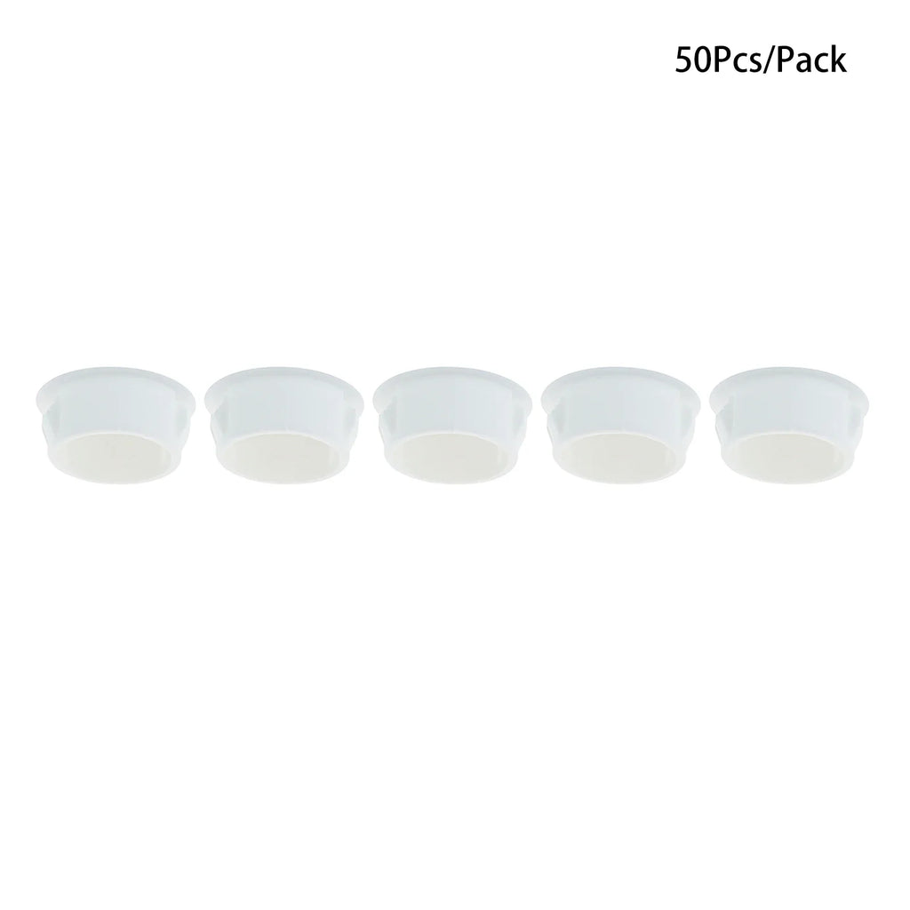 50Pcs Plastic Blanking End Caps Hole Plugs 5mm–32mm Black/White