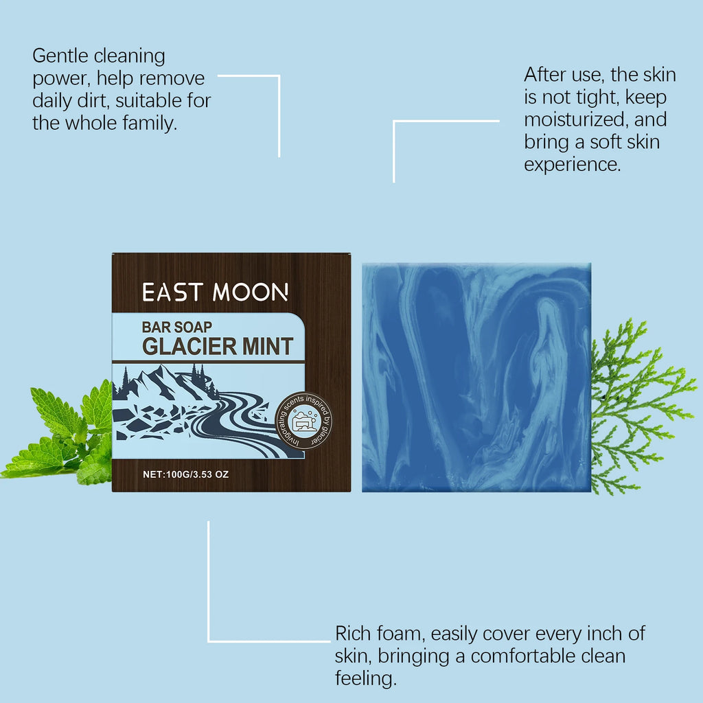 Glacier Cooling Mint Men's Bar Soap – Face & Body Cleanser Men's Bar Soap Oasis Select