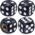 4PCS Pearl Pattern Dice Tire Valve Stem Caps Universal Tire Valve Stem Covers for Cars, SUV, Trucks, Bikes, Motorcycles Bicycles Oasis Select Black