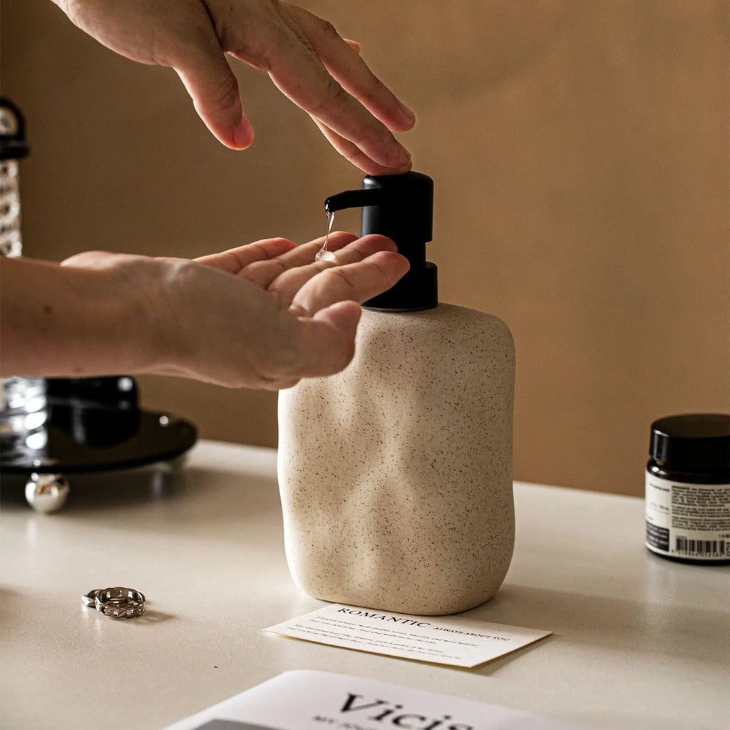Nordic Ceramic Squeeze Soap Dispenser Bathroom Lotion Bottle for Shampoo Body Lotion Conditioner Bathroom Accessories Home Decor Oasis Select