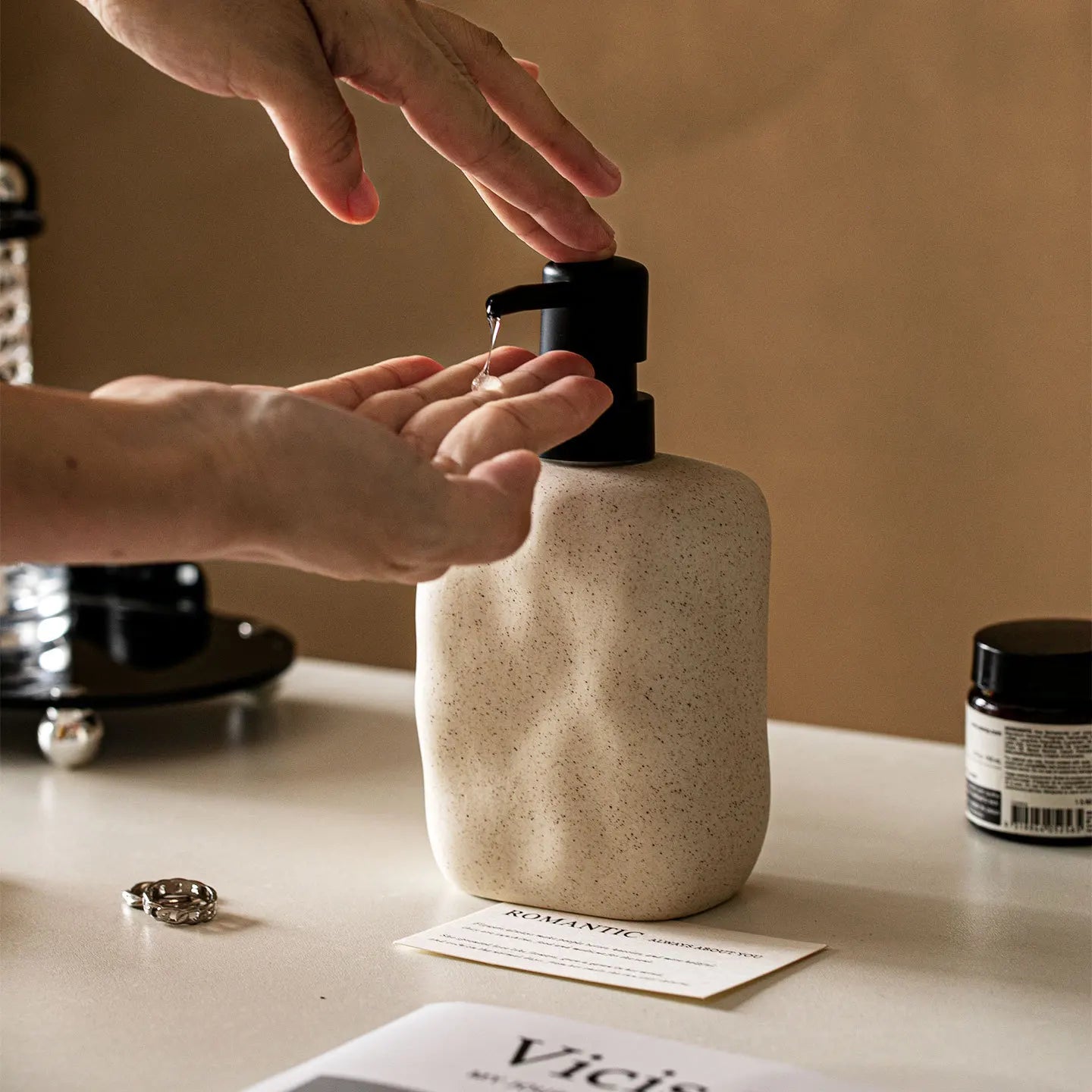 Nordic Ceramic Squeeze Soap Dispenser Bathroom Lotion Bottle for Shampoo Body Lotion Conditioner Bathroom Accessories Home Decor Oasis Select