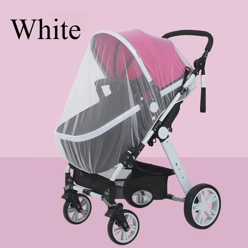 Mosquito Net For Baby Stroller Summer Pram Insect Shield Net Infants Pushchair Cart Safe Protection Mesh Pram Accessories Oasis Select White