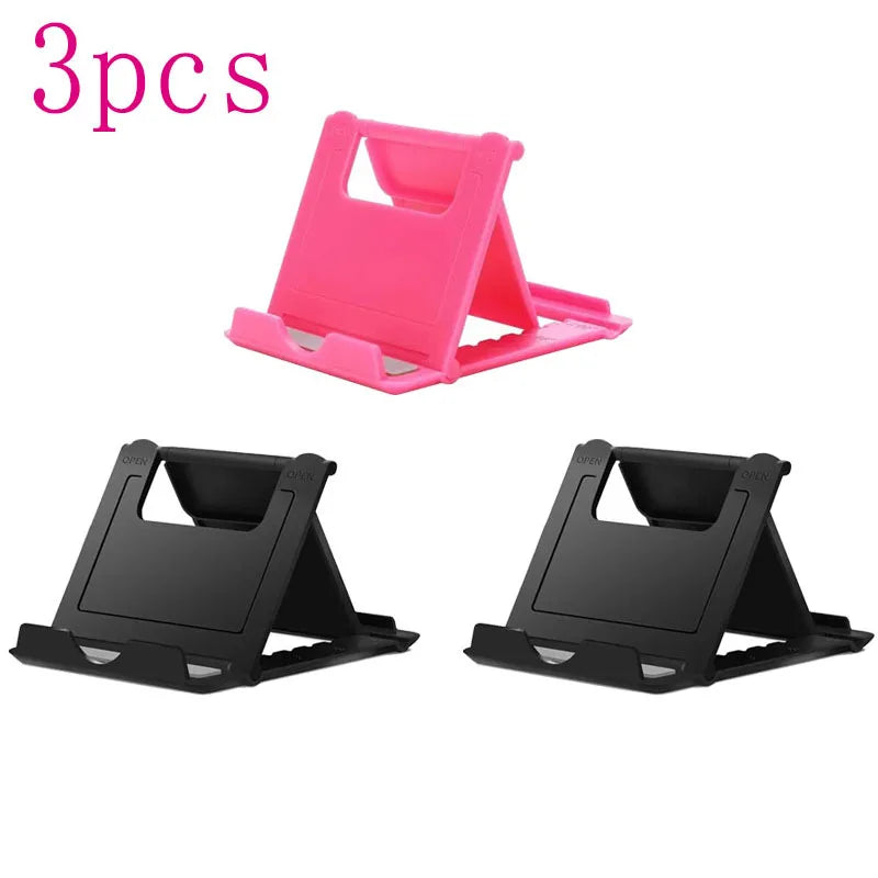 1/2/3Pcs Phone Desk Stand For Mobile Phone Tripod For iPhone Xsmax 12 13 Pro Huawei Xiaomi Mi 9 Plastic Foldable Desk Holder Oasis Select 3pcs Mix 3