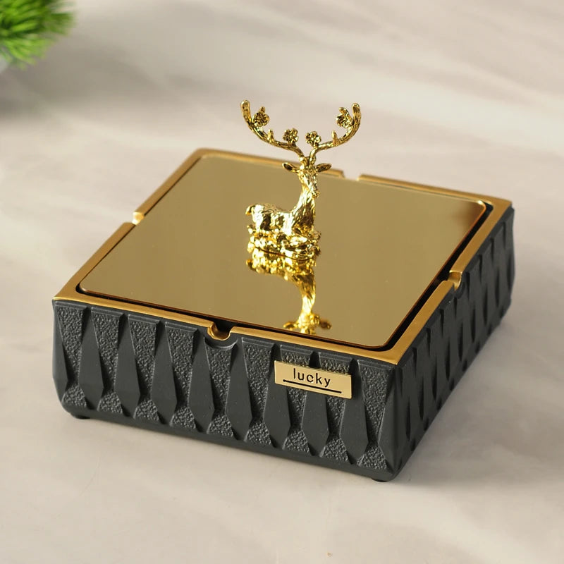 Household simple living room light luxury creative office fly ash ashtray tissue box desktop decoration storage accessories Oasis Select