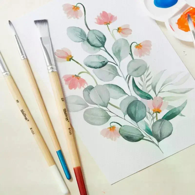 9pcs Beginner Brush Set Nylon Hair For Canvas Watercolor Acrylic Oil Painting Artist Painting Tools Art Supplies Oasis Select