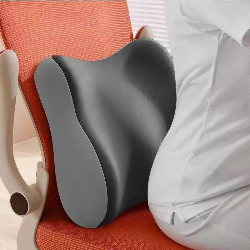 Memory Foam Car Seat Cushion Lumbar Support Pillow Soft Elastic Office Chair Pad Seat Cushion Suit for Desk Office Use Oasis Select Gray Cushion