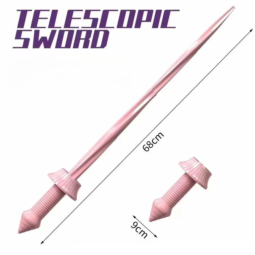 3D Printed Gravity Telescopic Sword Figurines Gravity Sword Creative Handmade Telescopic Toy Gift Model Art Trend Miniatures Oasis Select pink