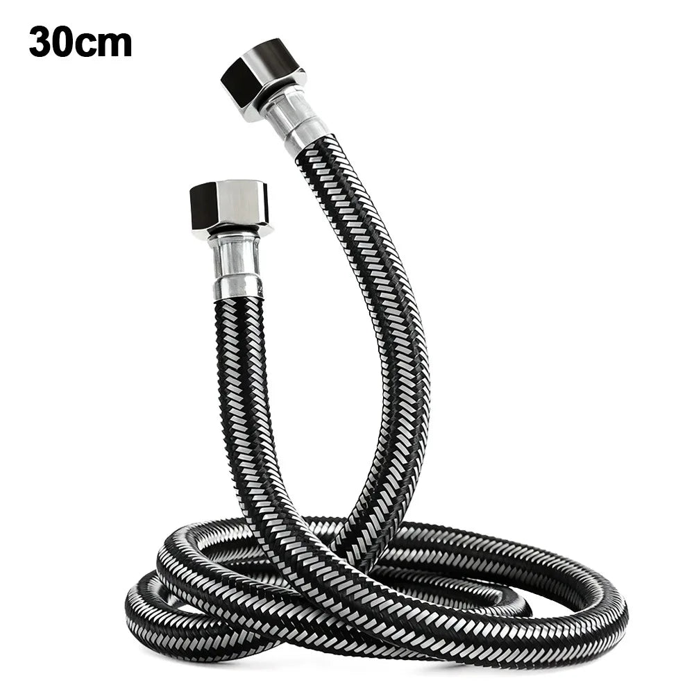 Durable 30-200cm Stainless Steel Braided Flexible Tube Hose Useful 1/2 Inch Hot and Cold Water Faucet Inlet Pipe Hose Oasis Select 30cm