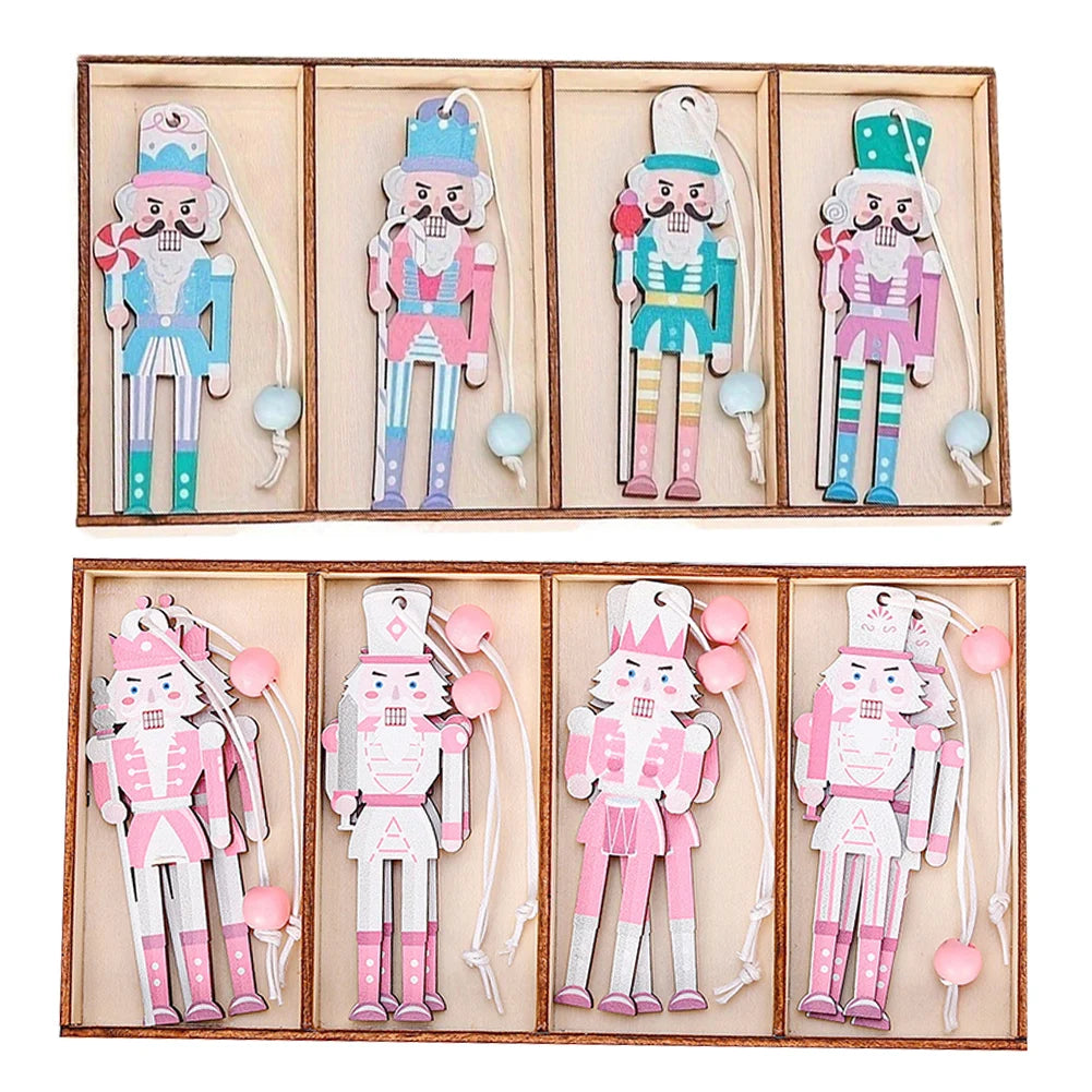 Christmas Party Holiday Decorations Wooden Nutcracker Ornaments Wooden Christmas Decorations Versatile Usage DIY Decoration Oasis Select