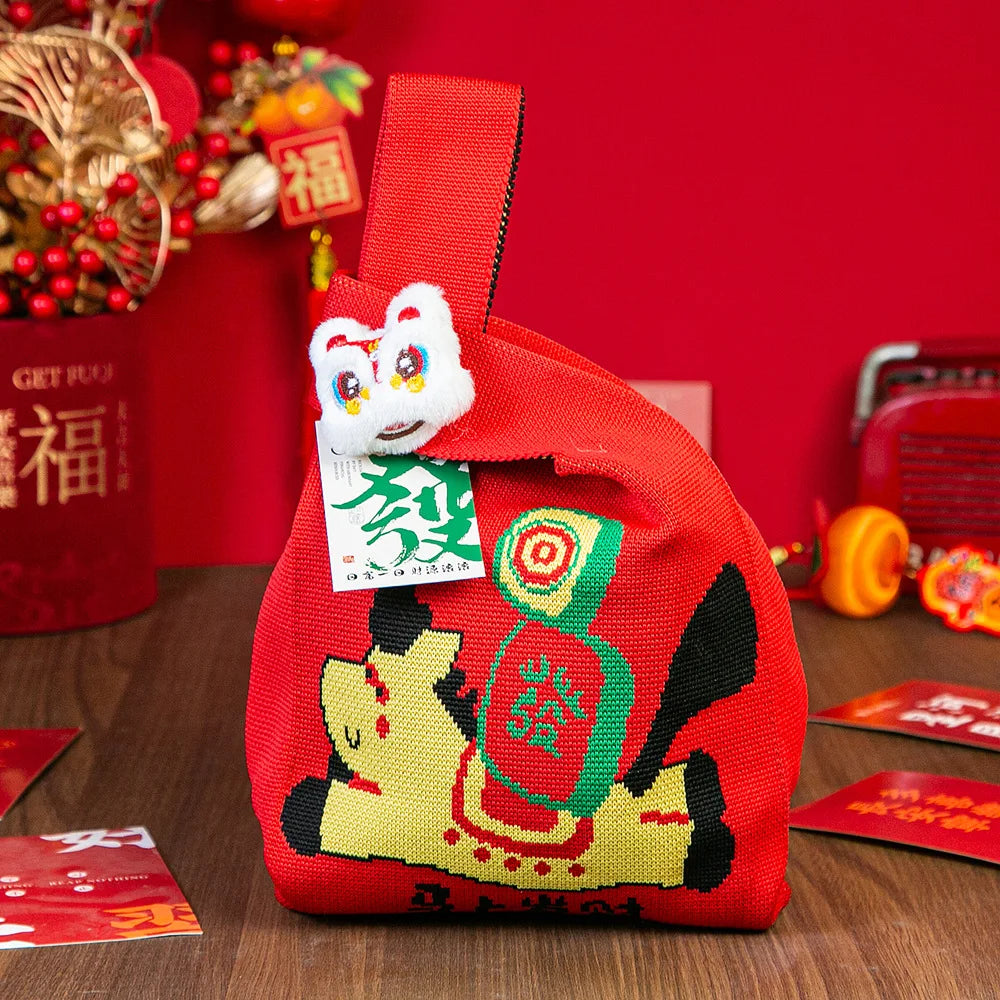 Year of the Horse Knitted Tote Bag | Reusable Gift Bag 2026