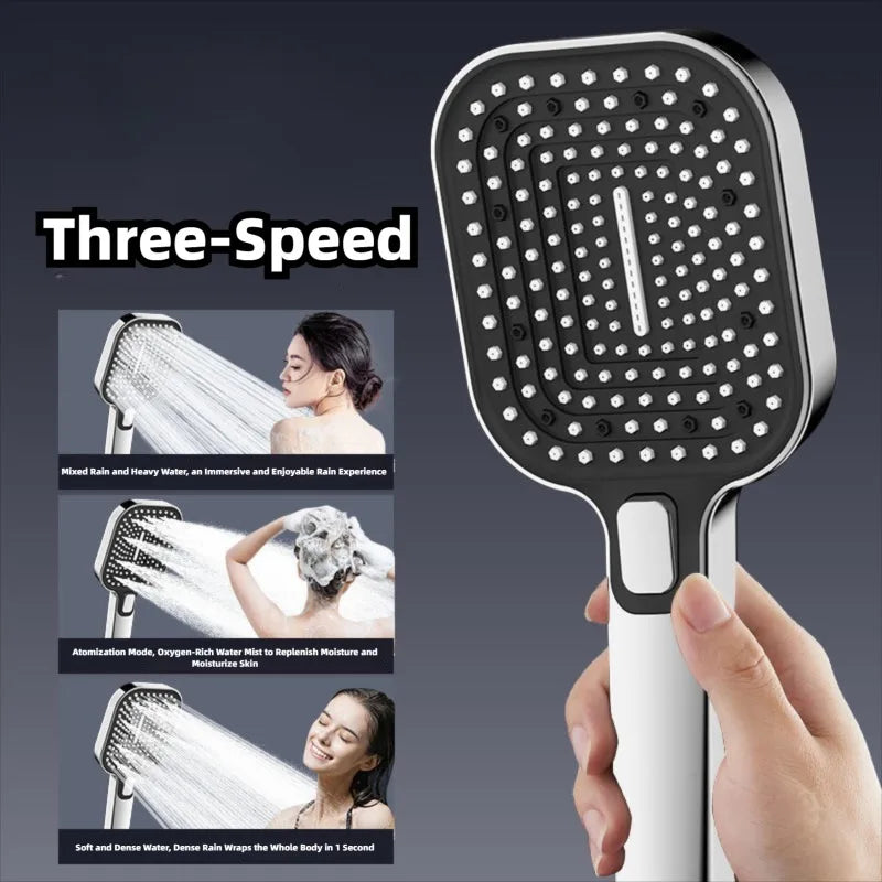 3 Mode Adjustable Shower Head Rainfall Shower Large Flow Showerhead High Pressure Water Saving Shower Mixer Bathroom Accessories Oasis Select