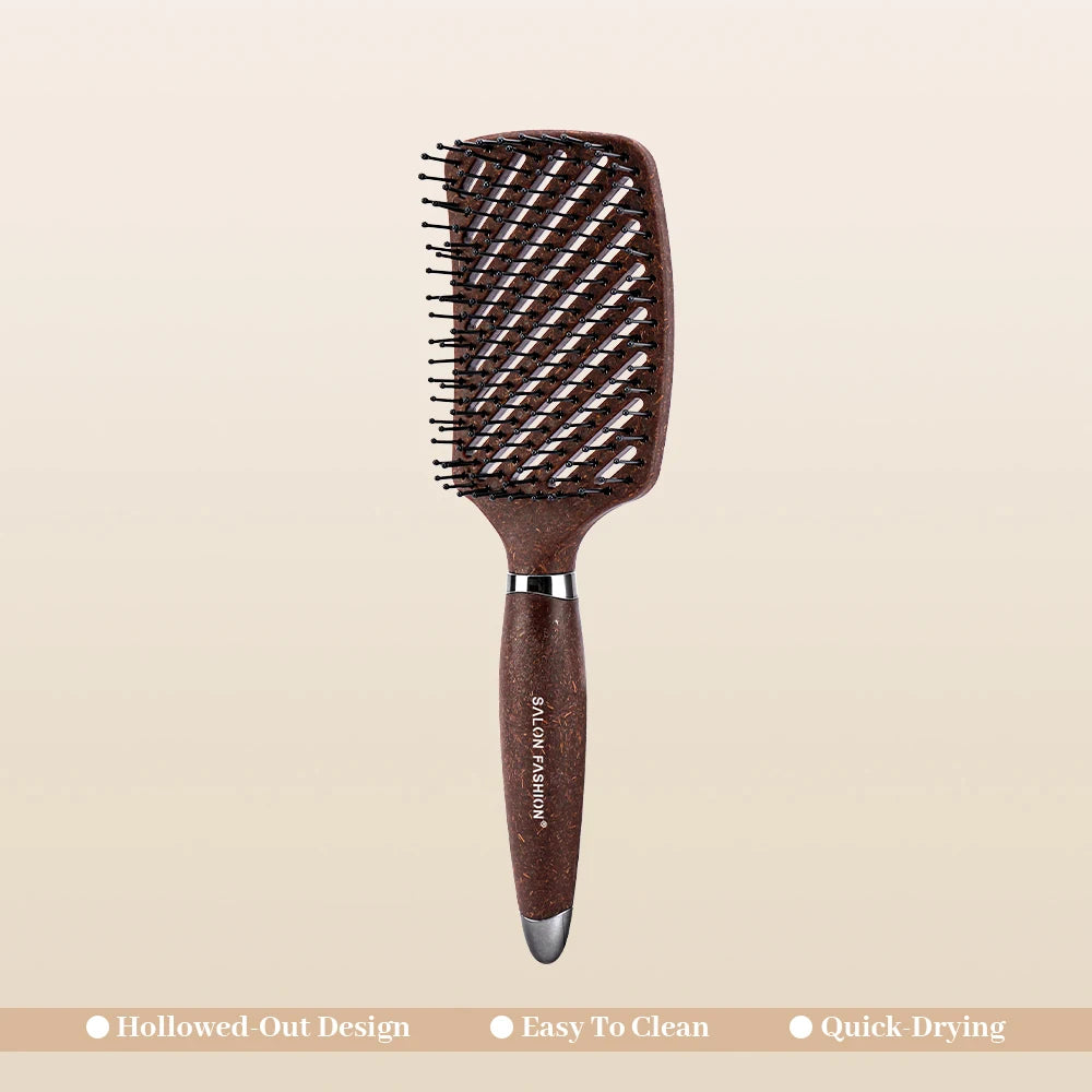 Hollow Out Anti-Static Hair Brush – All Hair Types Anti-Static Hair Brush Oasis Select 3165SY-Coffee