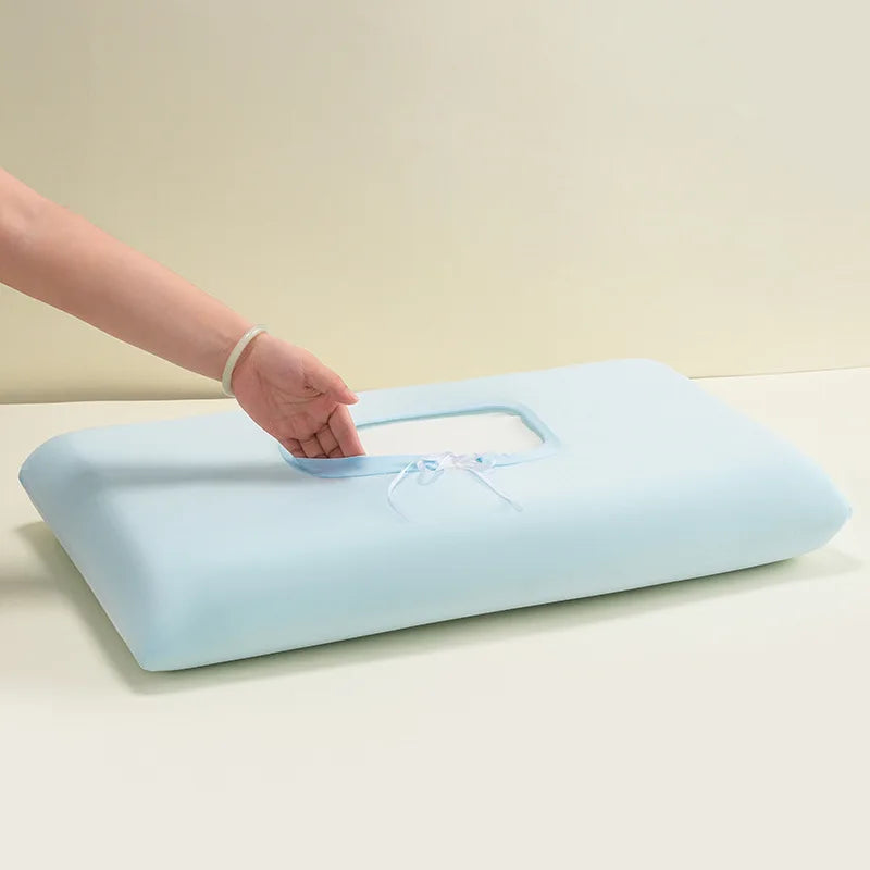 1-10PCS Ice Silk Cooling Pillowcase for Memory Universal Inner Cover Summer Breathable Soft Durable Cold Feeling Washable Oasis Select Blue 1PC