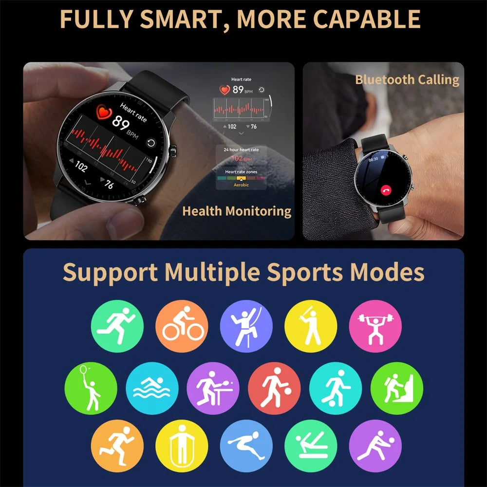 Sleep Health Monitor Smart Watch Men Outdoor Sports 1.5 Inch HD Screen Heart Rate BT Call Waterproof Business Smartwatch Sports Oasis Select