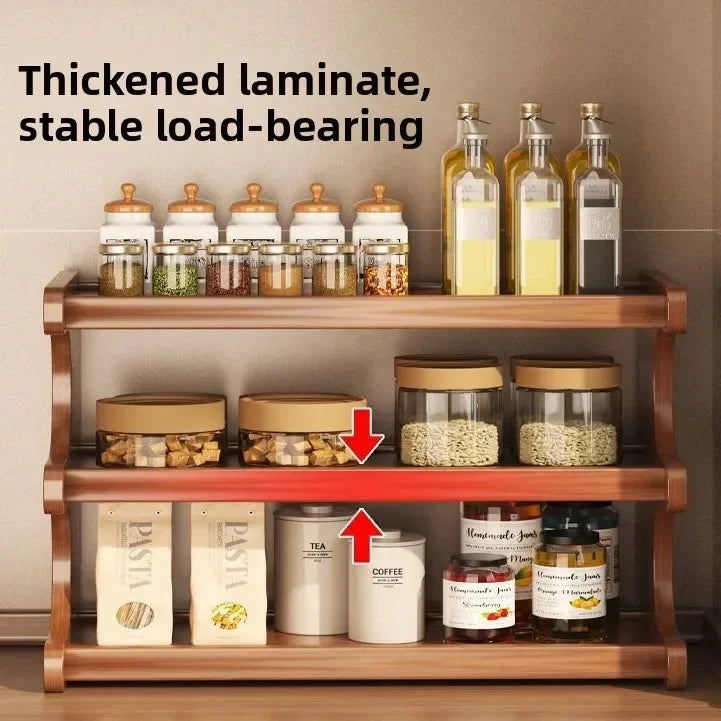 Kitchen Rack Household Countertop Multifunctional Seasoning Storage Rack Countertop Multi-layer Vertical Dust Storage Rack Oasis Select