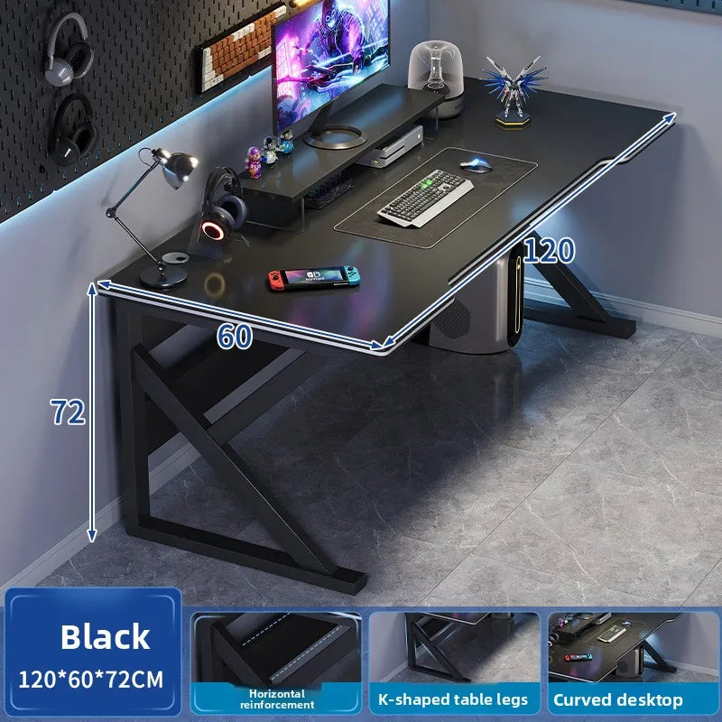 Gaming table Modern simple desktop video game competitive table Simple office learning computer table Oasis Select Black-120-60cm